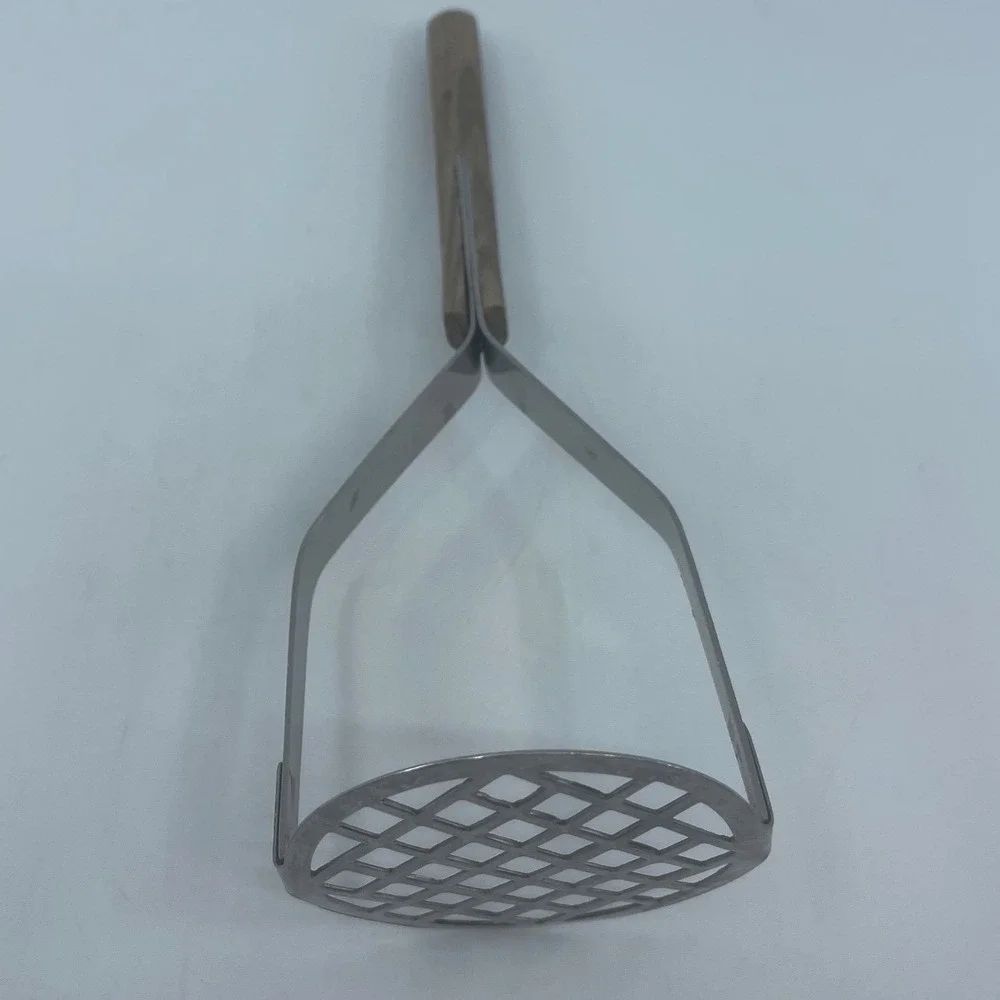 Mar-Crest Vintage Potato Masher Stainless Steel Wood Handle USA Made 9.5 Inch